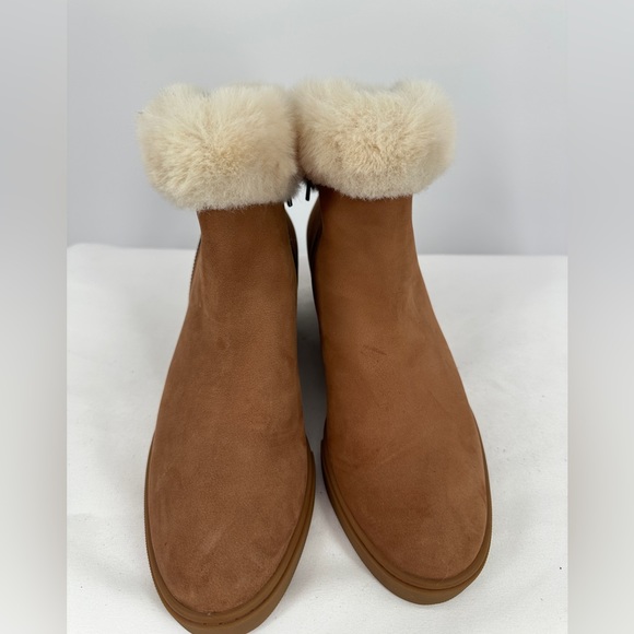 Linea Paolo | Women’s 6 Brown Hidden Wedge Flossie Ankle Boot Faux Fur - Picture 2 of 7